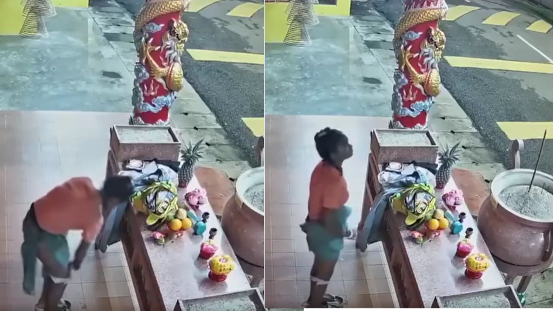 庙里监控拍到女子深夜怪异举动令人费解！